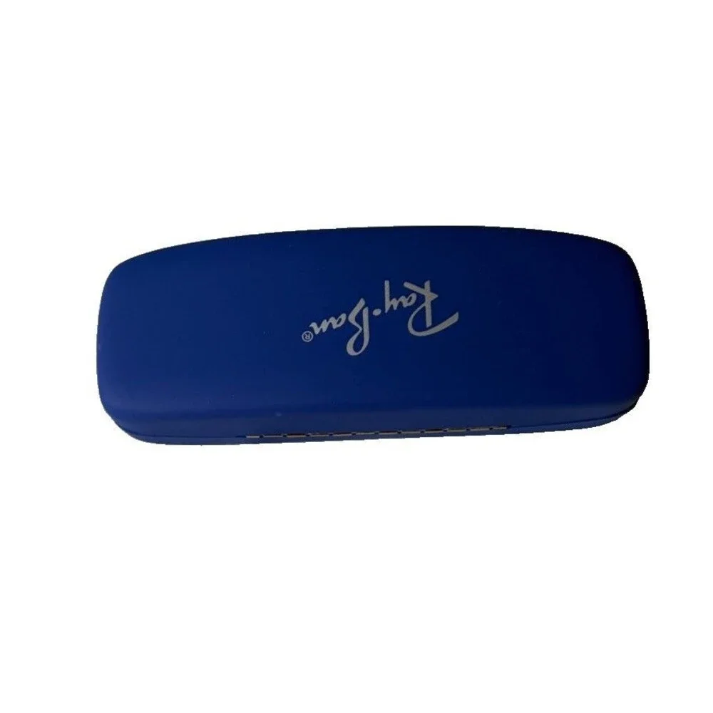 Ray-Ban Blue Hard Shell Eyeglasses Sunglasses Case Red Lined Clamshell